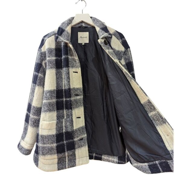 Madewell Walton Shirt Jacket Shacket - Colleton Plaid Marly Plaid Ink Sz S MA304 - Picture 7 of 11